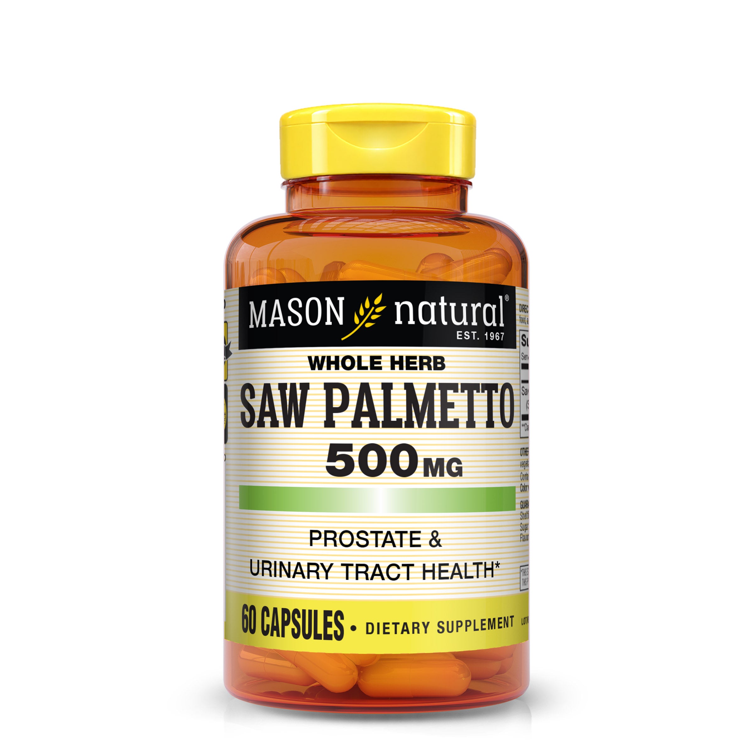 Saw Palmetto 500 mg - Promotes Healthy Prostate Function, DHT Blocker, May Relieve Urinary Frequency Issues, Capsules
