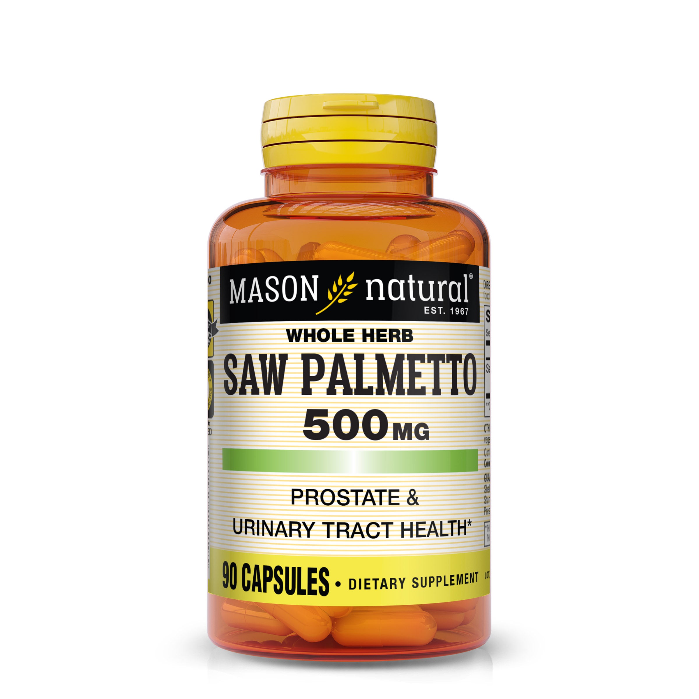 Saw Palmetto 500 mg - Promotes Healthy Prostate Function, DHT Blocker, May Relieve Urinary Frequency Issues, Capsules