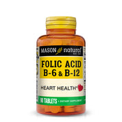 Heart Formula Folic Acid with Vitamin B6 and B12 - Supports Cardiovascular Health, Red Blood Cell Formation, Metabolic Function, 90 Tablets