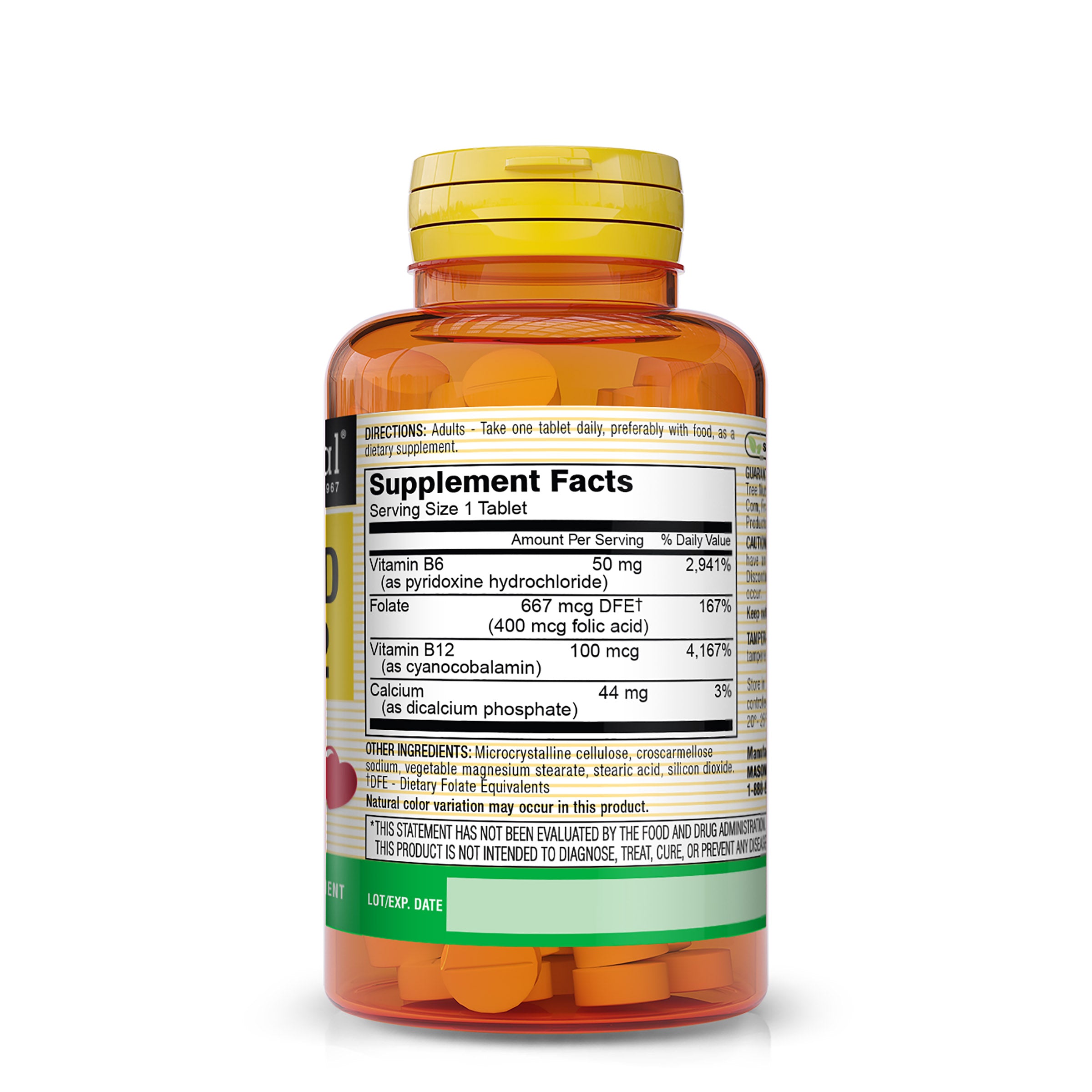 Heart Formula Folic Acid with Vitamin B6 and B12 - Supports Cardiovascular Health, Red Blood Cell Formation, Metabolic Function, 90 Tablets