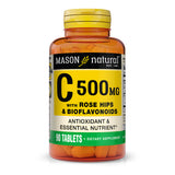 Vitamin C 500 mg with Rose Hips and Bioflavonoids - Supports a Healthy Immune System, Antioxidant and Essential Nutrient, 90 Tablets