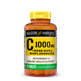 Vitamin C 1,000 mg plus Rose Hips and Bioflavonoids Complex - Supports a Healthy Immune System, Antioxidant and Essential Nutrient, Tablets