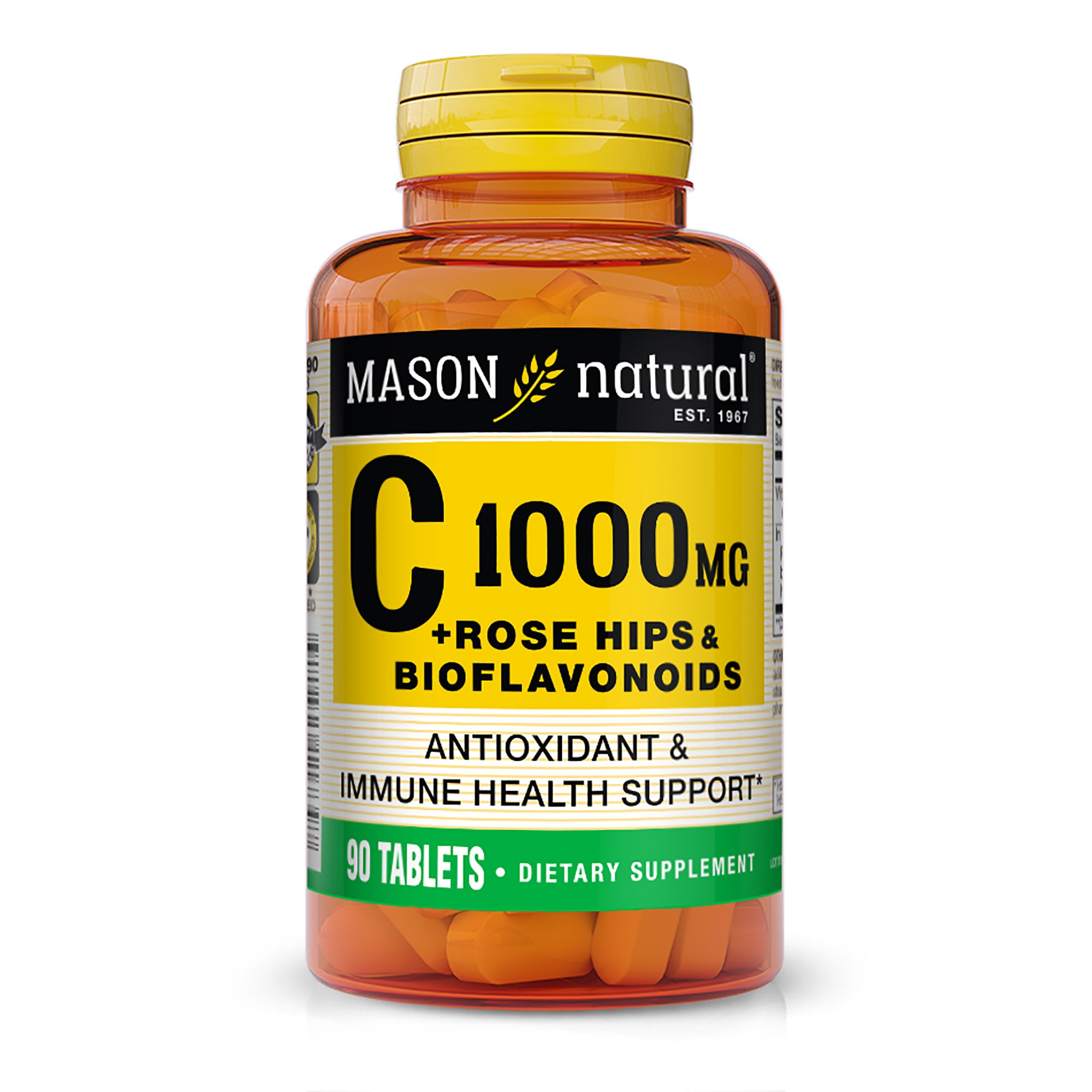 Vitamin C 1,000 mg plus Rose Hips and Bioflavonoids Complex - Supports a Healthy Immune System, Antioxidant and Essential Nutrient, Tablets