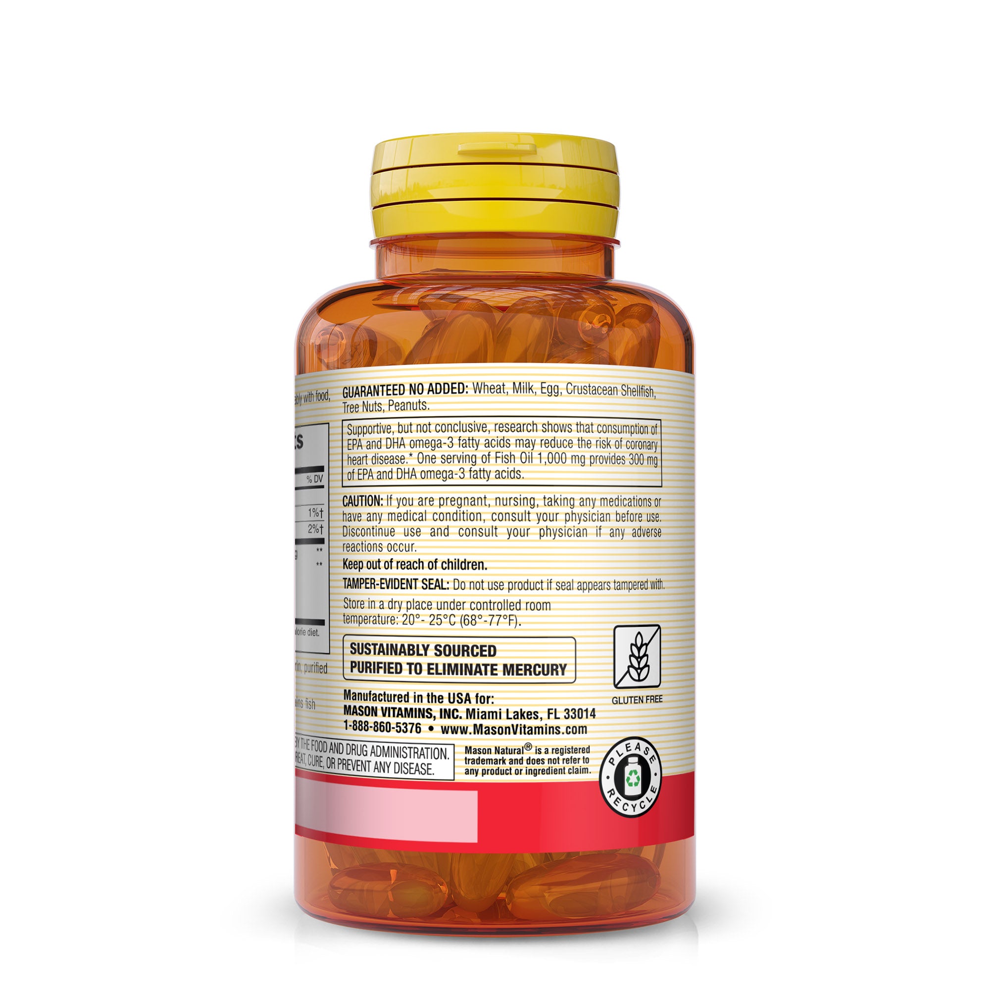 Fish Oil 1,000 mg with 300 mg Omega-3,  Healthy Heart, Supports Circulatory Function, Improved Cardiovascular Health, Softgels