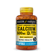 Fast Absorption Calcium with Vitamin D3 - Strengthens Muscle Function, Supports Healthy Bones and Overall Health, 60 Softgels