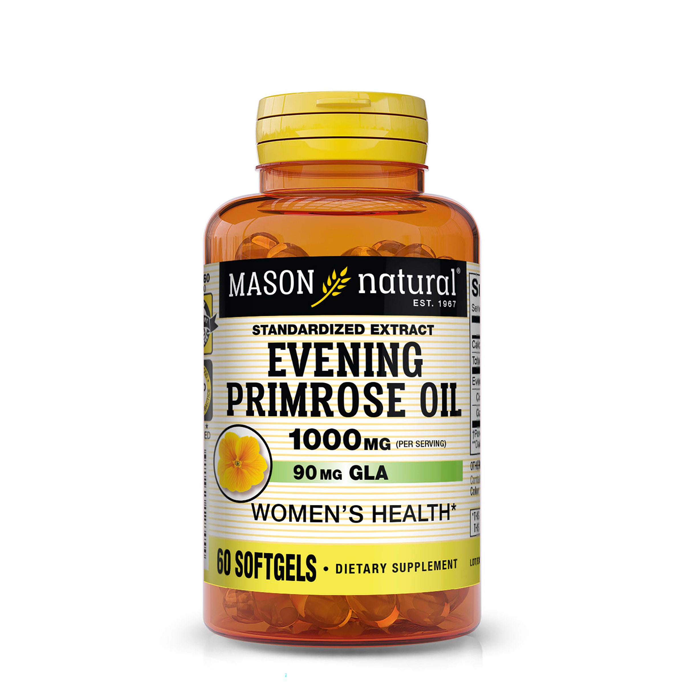 Evening Primrose Oil - Relieves PMS Symptoms, Supports Overall Hormone Function, Enhances Women's Health, 60 Softgels