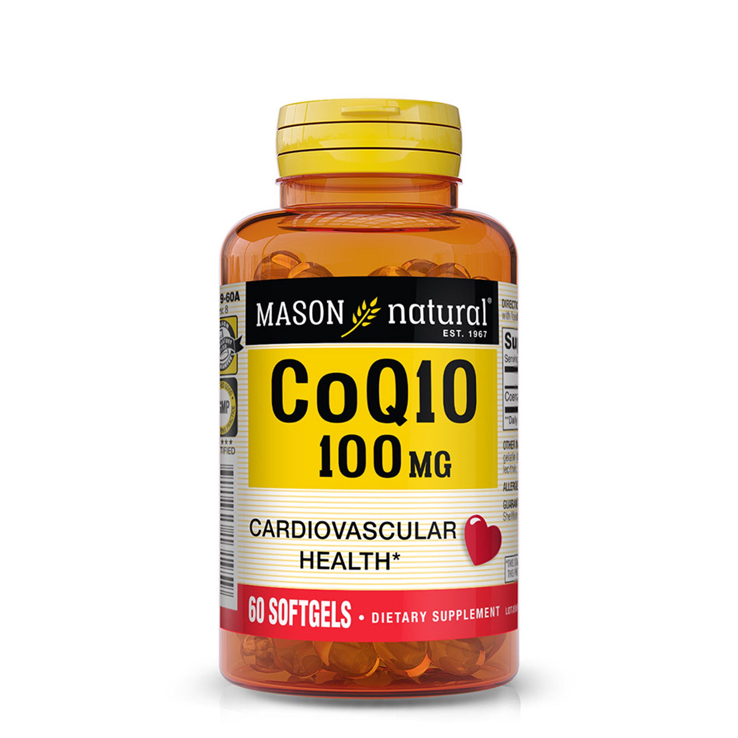 Co Q10 100 mg - Healthy Heart and Cellular Energy Production, Supports Cardiovascular Health, 30 Softgels