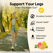 Leg Vein & Circulation Formula with Horse Chesnut, Butchers Broom and Green Tea - Supports Healthy Circulation & May Reduce Spider Veins, Varicose Veins*, 30 Tablets
