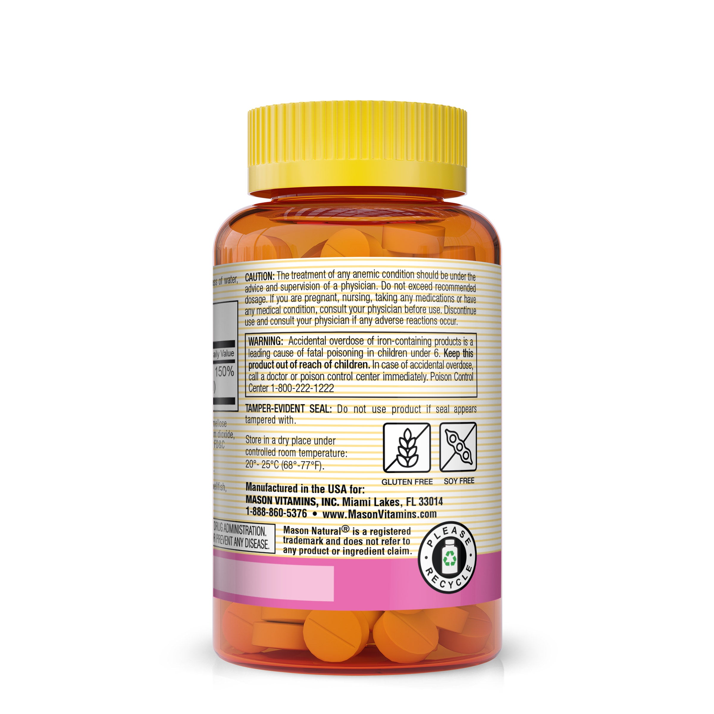 Ferrous Gluconate - Supports Red Blood Cell Formation, Gentle on Stomach Iron Supplement, 100 Tablets