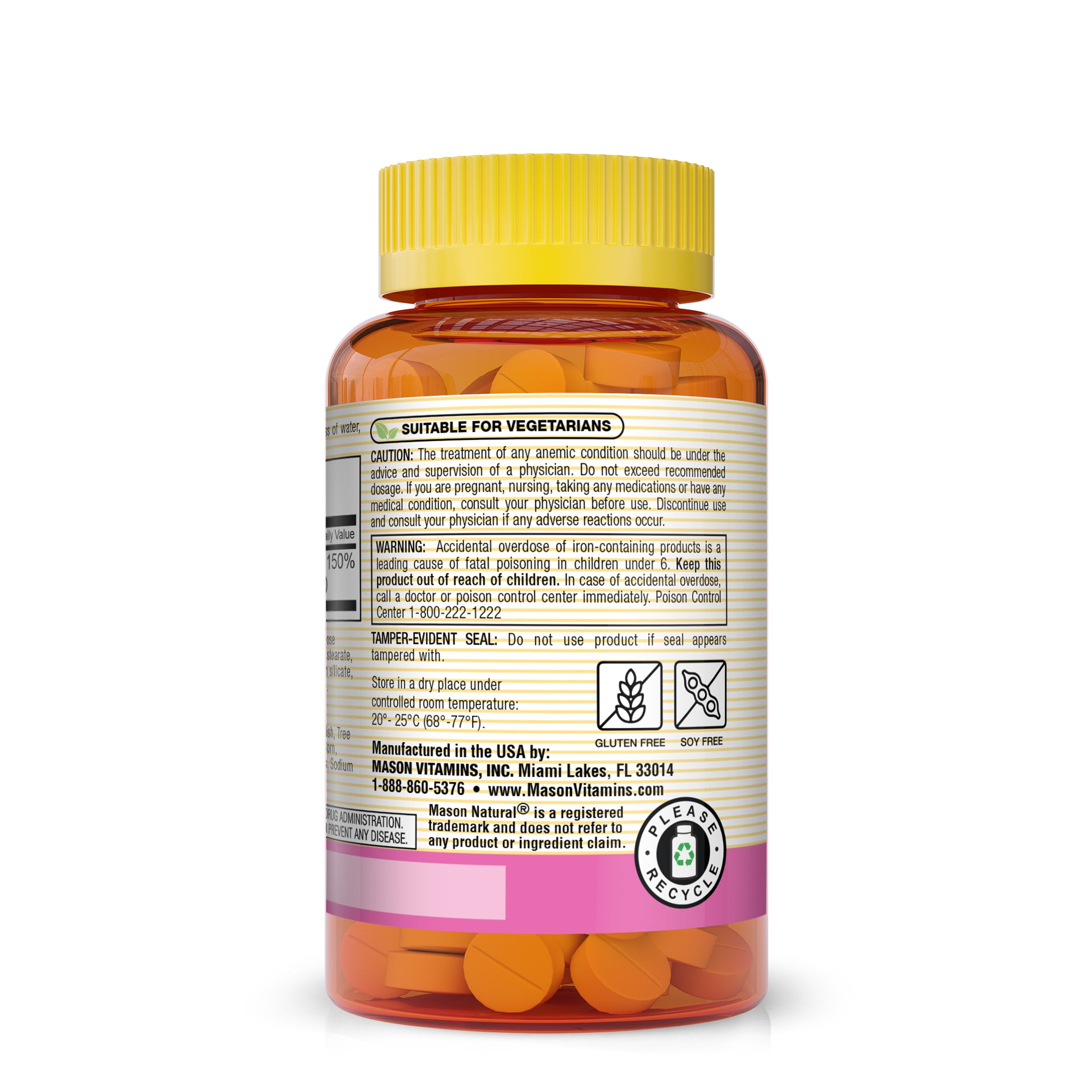 Ferrous Gluconate - Supports Red Blood Cell Formation, Gentle on Stomach Iron Supplement, 100 Tablets