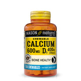 Calcium 600 mg with Vitamin D3 - Supports Healthy Bones, Strengthens Muscle Function, Coffee Mocha Flavor, 100 Chewables