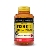 No Burp Fish Oil 1000 mg Omega-3 300 mg - Healthy Heart, Supports Circulatory Function, Improved Cardiovascular Health, 90 Softgels