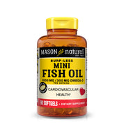 No Burp Fish Oil 1000 mg Omega-3 300 mg - Healthy Heart, Supports Circulatory Function, Improved Cardiovascular Health, 90 Softgels
