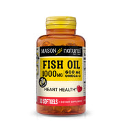 Fish Oil 1,000 mg Omega-3 600 mg - Healthy Heart, Supports Circulatory Function, Improved Cardiovascular Health, 30 Softgels