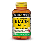 Niacin 500 mg Flush Free - Supports Healthy Nervous System and Heart, Improved Energy Production, 60 Capsules