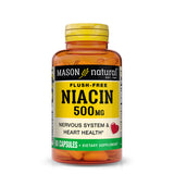 Niacin 500 mg Flush Free - Supports Healthy Nervous System and Heart, Improved Energy Production, 60 Capsules