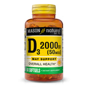 Vitamin D3 50 mcg (2000 IU) - Supports Overall Health, Strengthens Bones and Muscles, from Fish Liver Oil, Softgels