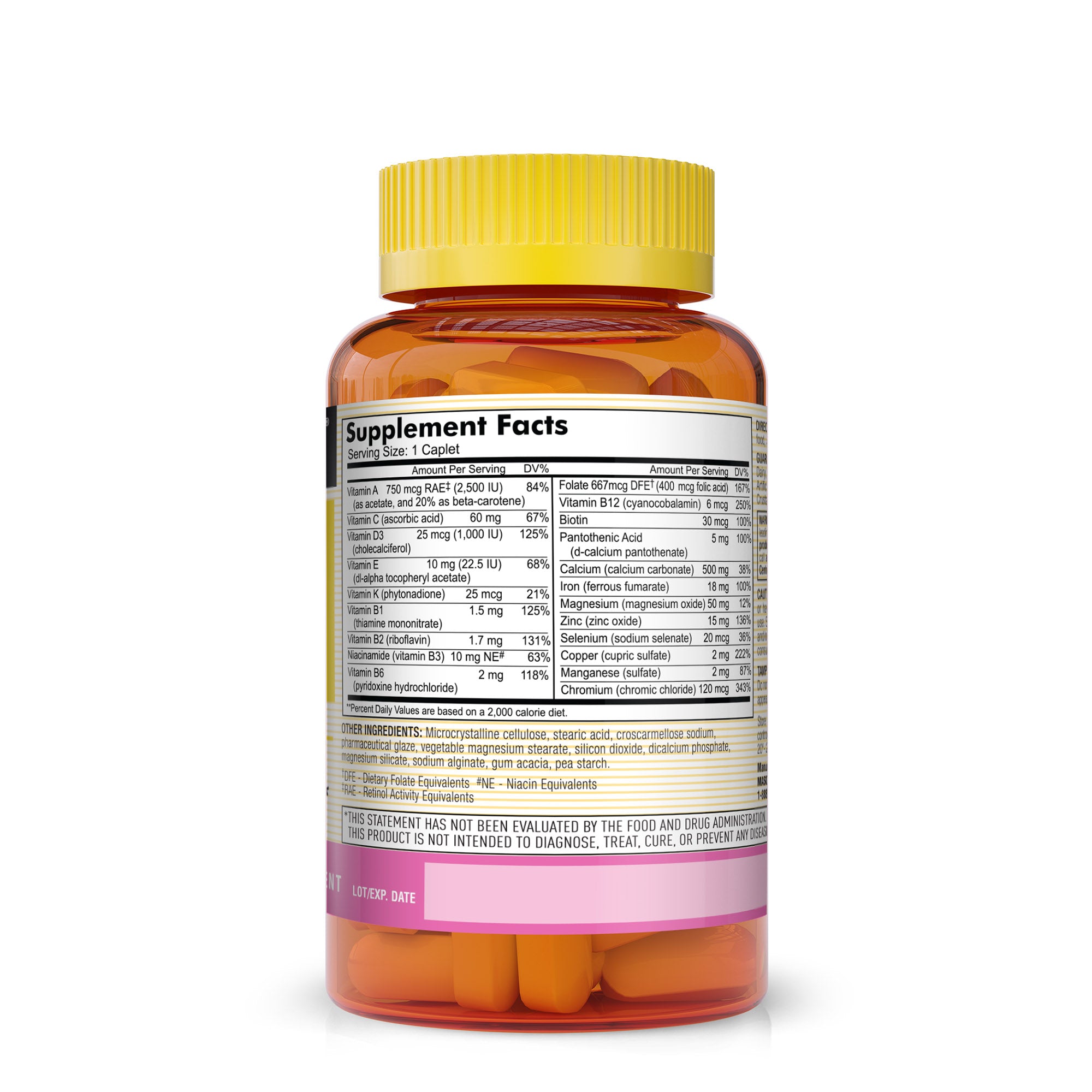 Women's Daily Multi Formula with 21 Essential Vitamins and Nutrients, Supports General Wellness and Overall Health, 90 Caplets