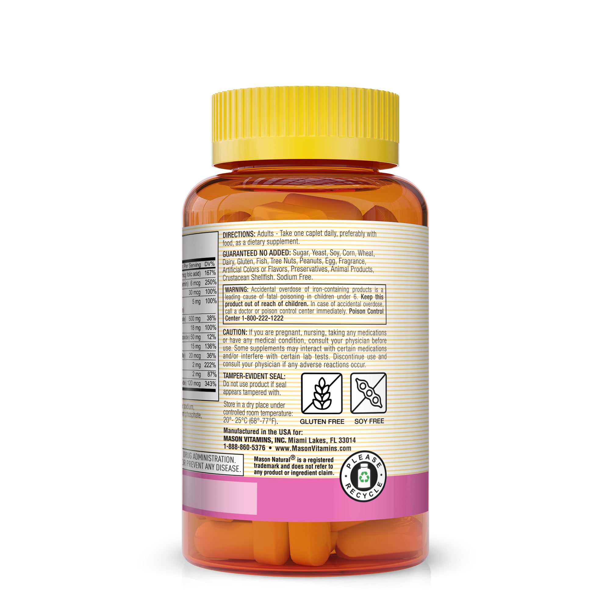 Women's Daily Multi Formula with 21 Essential Vitamins and Nutrients, Supports General Wellness and Overall Health, 90 Caplets