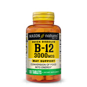 Vitamin B12 3,000 mcg as Cyanocobalamin, Quick Dissolve Under Tongue (Raspberry Flavor) - Supports Conversion of Food into Energy, 100 Tablets