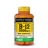 Vitamin B12 3,000 mcg as Cyanocobalamin, Quick Dissolve Under Tongue (Raspberry Flavor) - Supports Conversion of Food into Energy, 100 Tablets