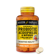Chewable Probiotic Acidophilus & Bifidus – 2 Billion CFU – Digestive Support – 100 Wafers – Strawberry Flavor