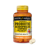Chewable Probiotic Acidophilus & Bifidus – 2 Billion CFU – Digestive Support – 100 Wafers – Strawberry Flavor