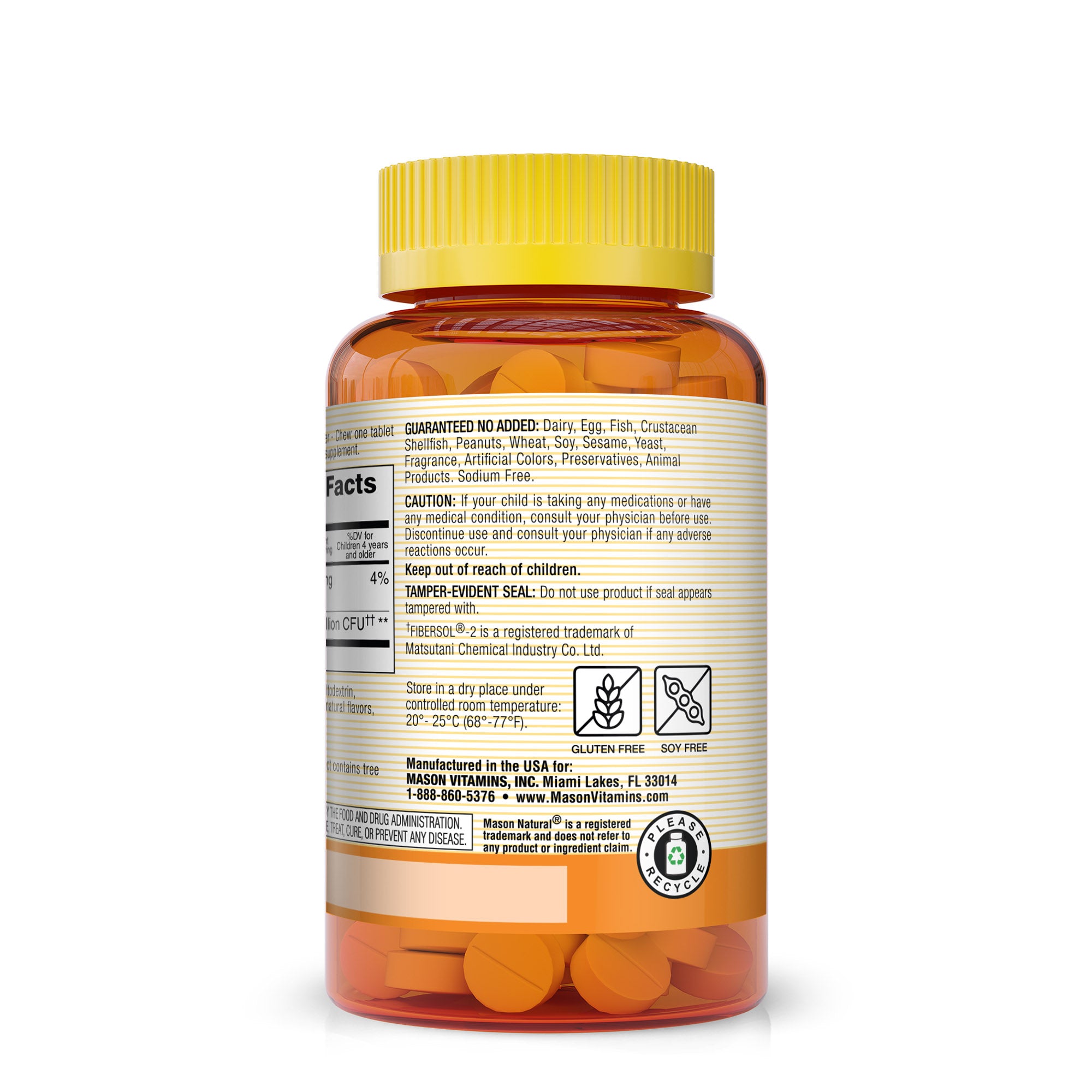 Healthy Kids Probiotic With Fiber - Healthy Digestive Function, Improved Gut Health, 60 Chewables