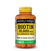 Biotin 10,000 mcg Plus Keratin 100 mg, 60 Tablets – Supports Skin & Hair Health