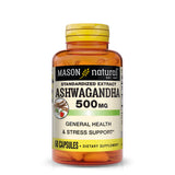Ashwagandha 500 mg - Healthy Stress Response and Mood Support, Herbal Supplement, 60 Capsules