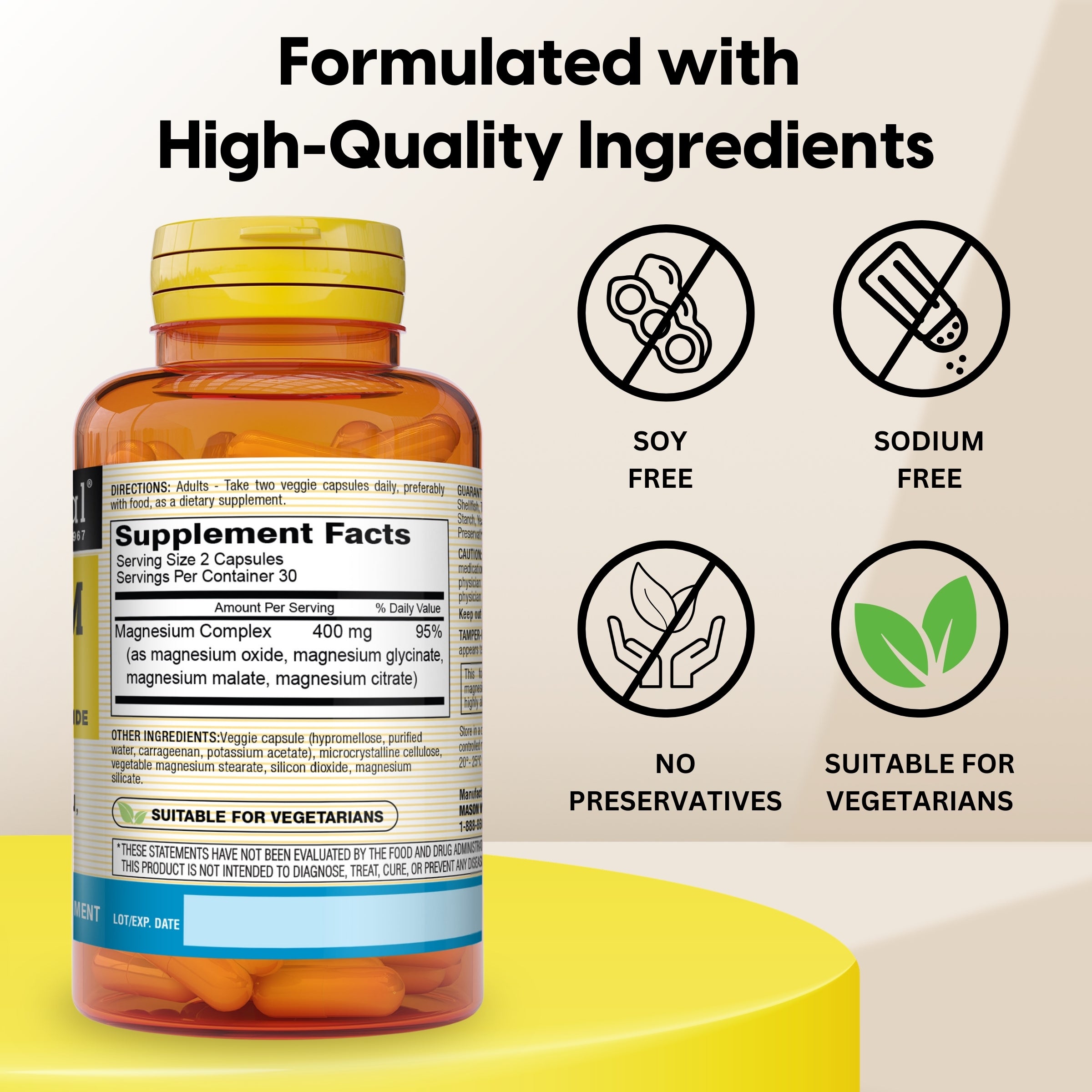 Magnesium 4-in-1 Complex 400mg, 60 Veggie Capsules
