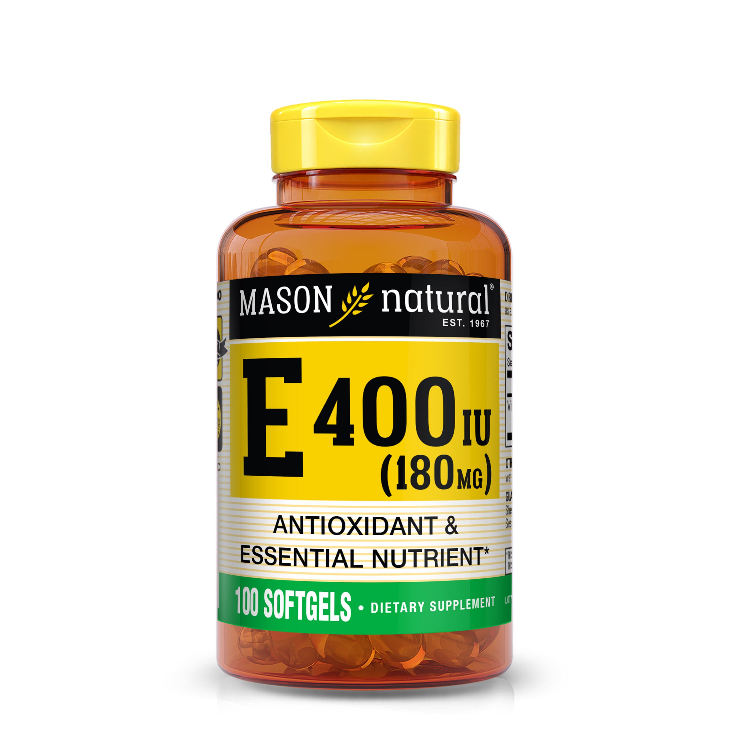Vitamin E 400 IU (180 mg) – Antioxidant Support – 100 Softgels