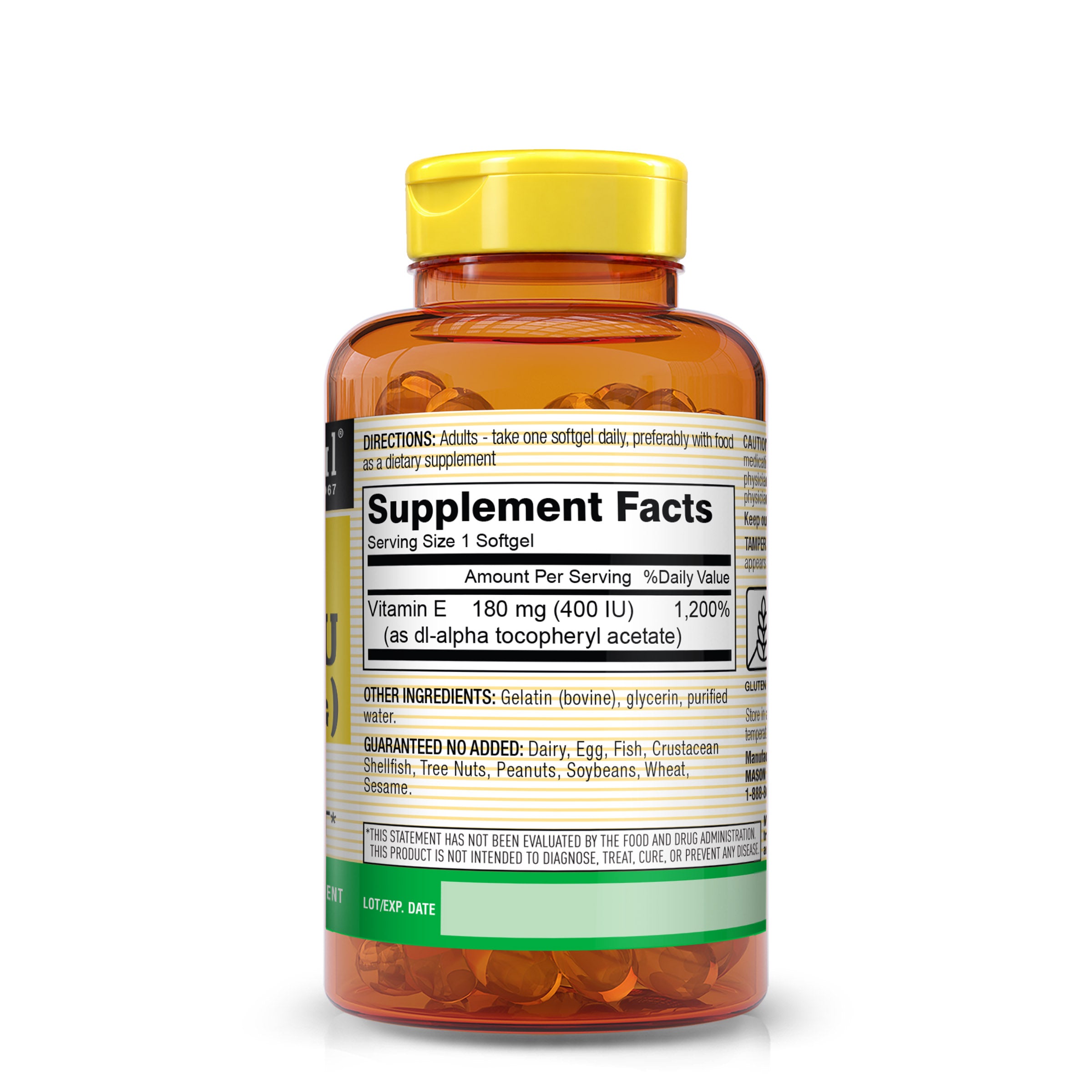 Vitamin E 400 IU (180 mg) – Antioxidant Support – 100 Softgels