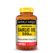 Garlic Oil 500 mg Odorless Allium Sativum Supplement - Supports Healthy Circulatory Function, 100 Softgels