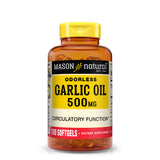 Garlic Oil 500 mg Odorless Allium Sativum Supplement - Supports Healthy Circulatory Function, 100 Softgels