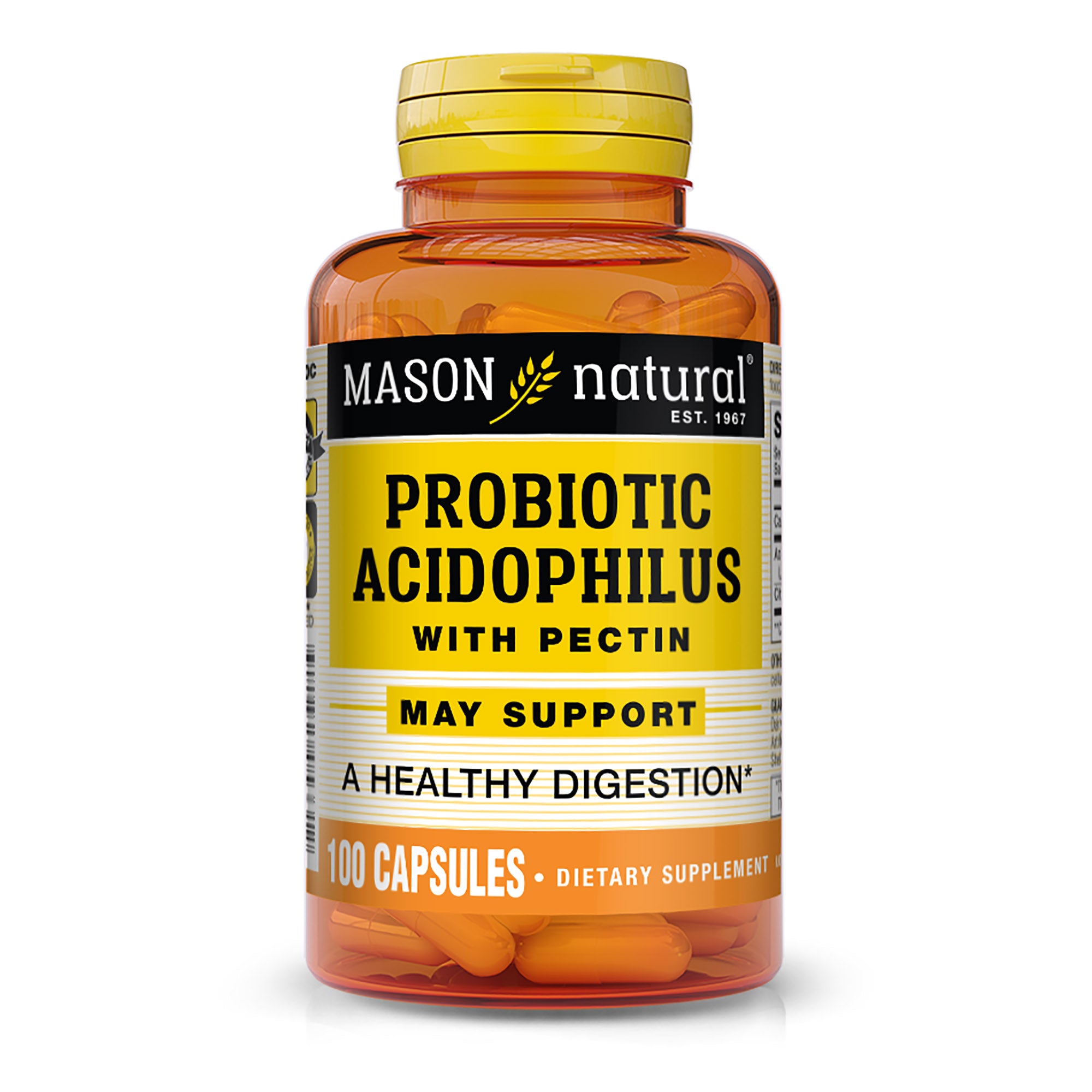 Probiotic Acidophilus with Pectin and Calcium -  Immune System Booster, Improved Gut Health, Supports Regularity and a Healthy Digestion, 100 Capsules