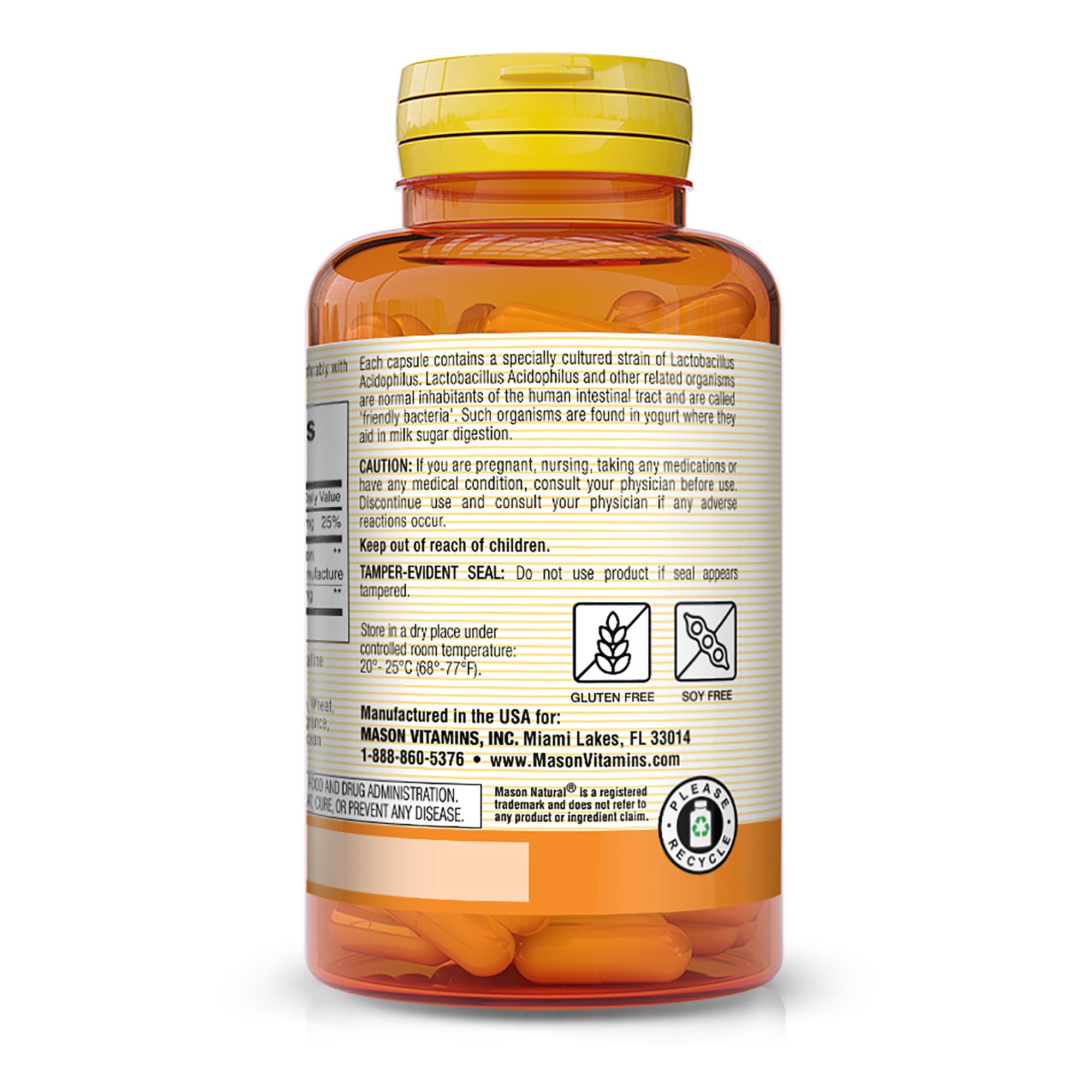 Probiotic Acidophilus with Pectin and Calcium -  Immune System Booster, Improved Gut Health, Supports Regularity and a Healthy Digestion, 100 Capsules