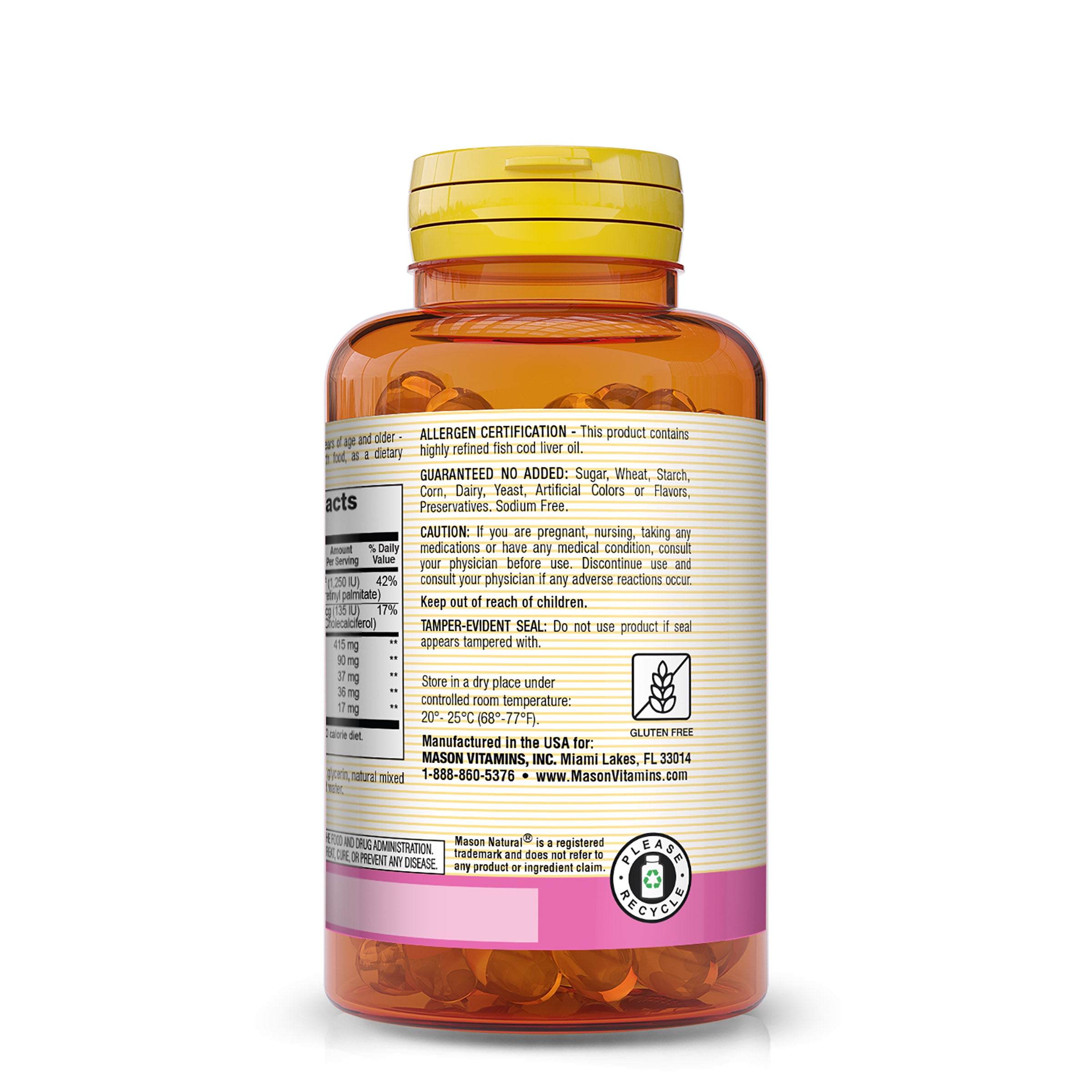 Cod Liver Oil plus Vitamin A & D3 - Healthy Heart and Brain Function, Improved Immunity, Supports Overall Health, 100 Softgels