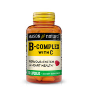 Mason Natural Vitamin B-Complex with Vitamin C – Nervous System & Energy Support, 100 Capsules. Image of front of supplements bottle.