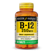 Vitamin B12 250 mcg with Calcium - Healthy Conversion of Food into Energy, Supports Nerve Function and Health, 100 Tablets