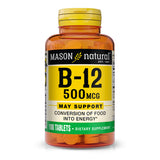 Vitamin B12 500 mcg with Calcium - Healthy Conversion of Food into Energy, Supports Nerve Function and Health, 100 Tablets