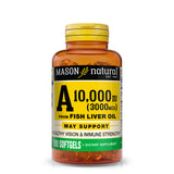 Vitamin A 3,000 mcg (10000 IU) from Fish Liver Oil - Promotes Healthy Vision, Supports a Healthy Immune System, Essential Nutrient, 100 Softgels