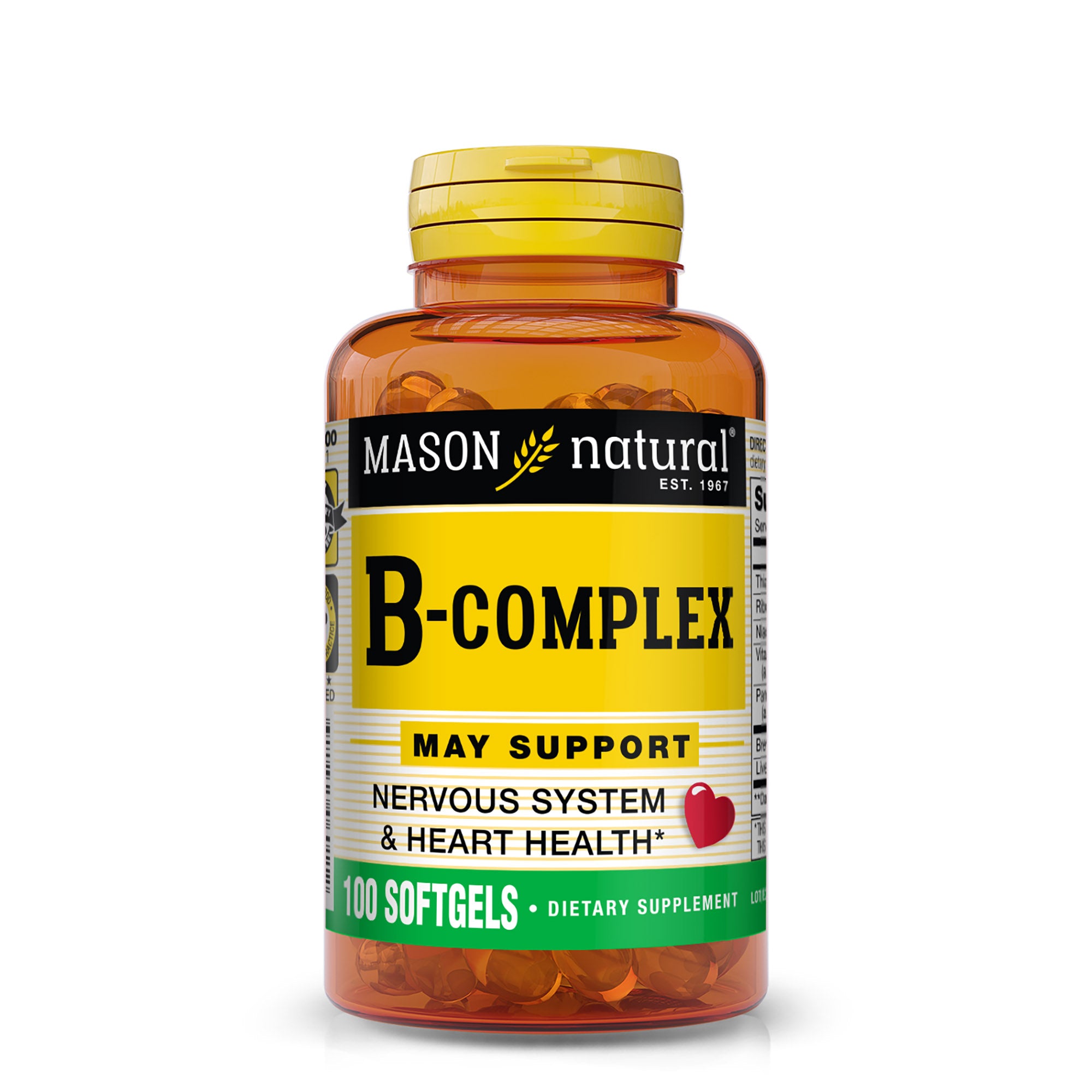 Vitamin B-Complex, 300-day Supply, for Normal Nerve Support and Energy Metabolism, 100 Softgels