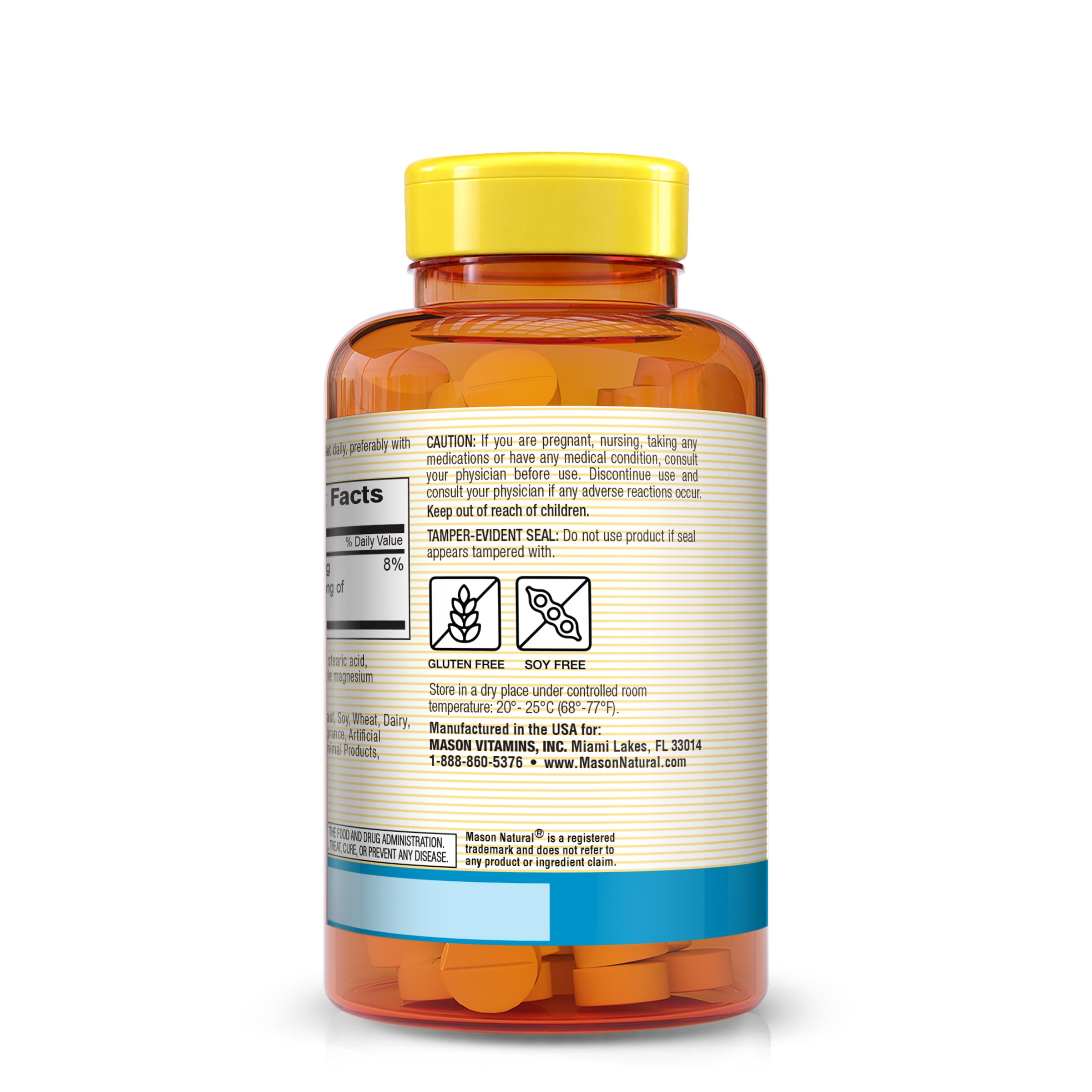 Mason Natural Magnesium Gluconate 550 mg – 100 Tablets
