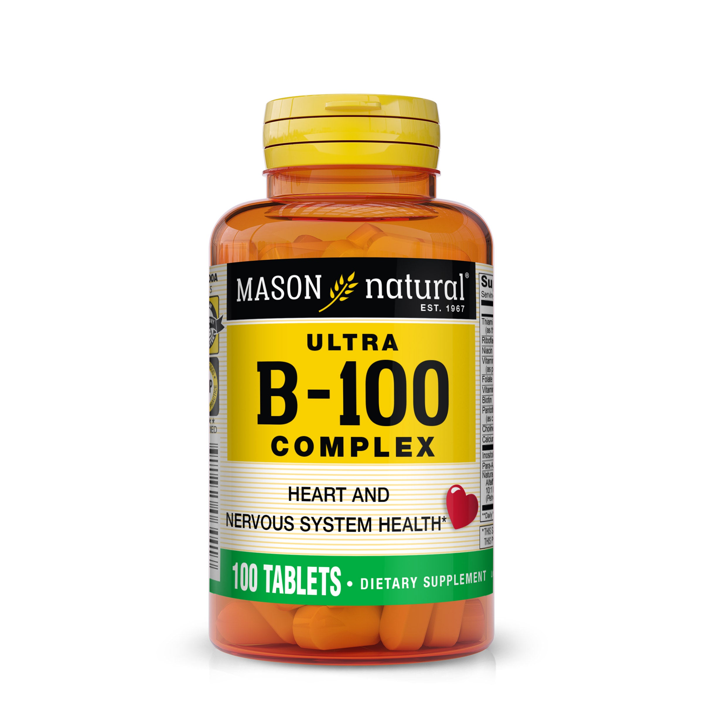 Ultra B-100 Complex - Healthy Heart and Nervous System, Improves Immune Function and Energy Metabolism, Tablets