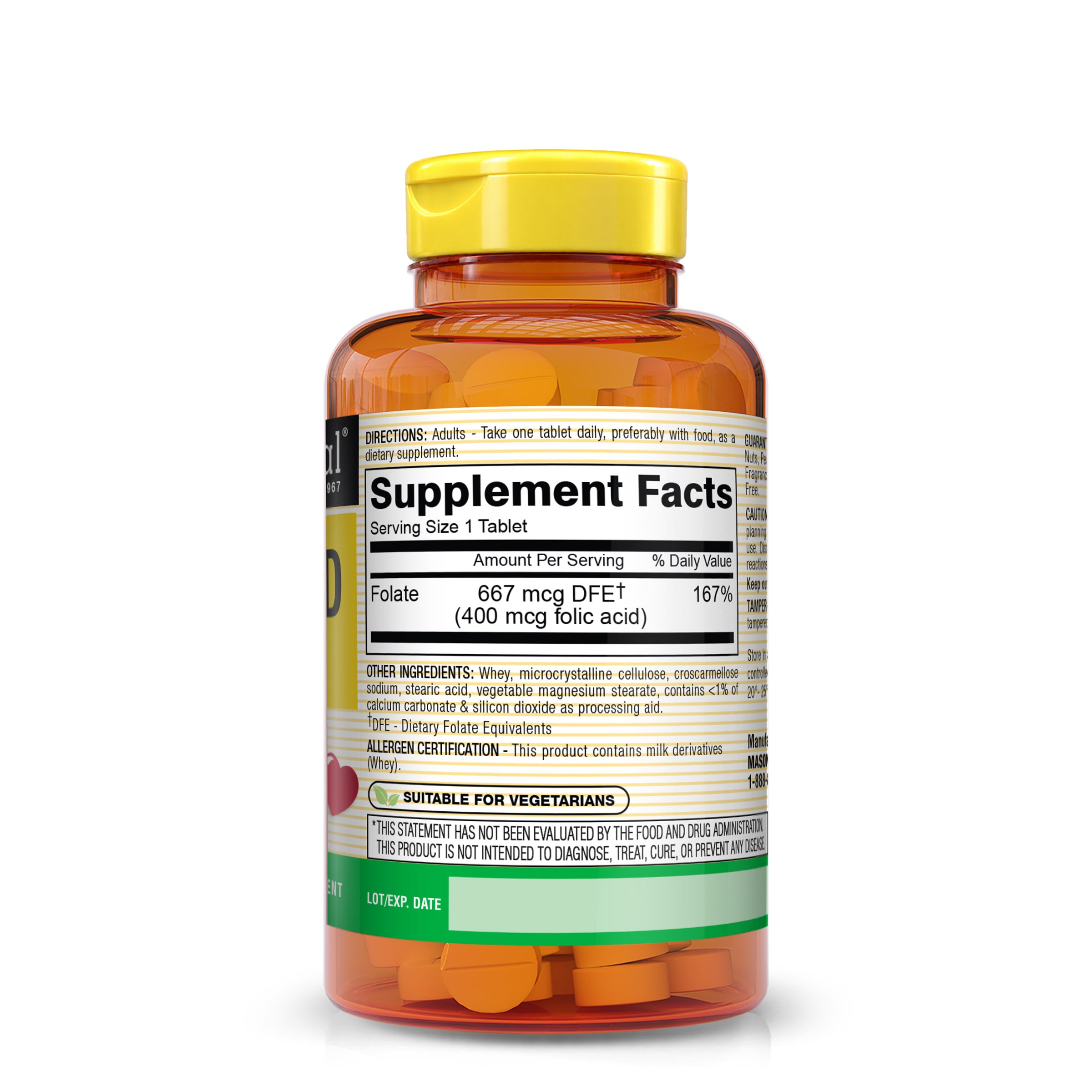 Mason Natural Folic Acid 400 mcg - 100  Tablets