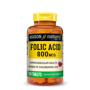 Mason Natural Folic Acid 800 mcg – Prenatal & Women’s Health, Nervous System & Cellular Support, 100 Tablets