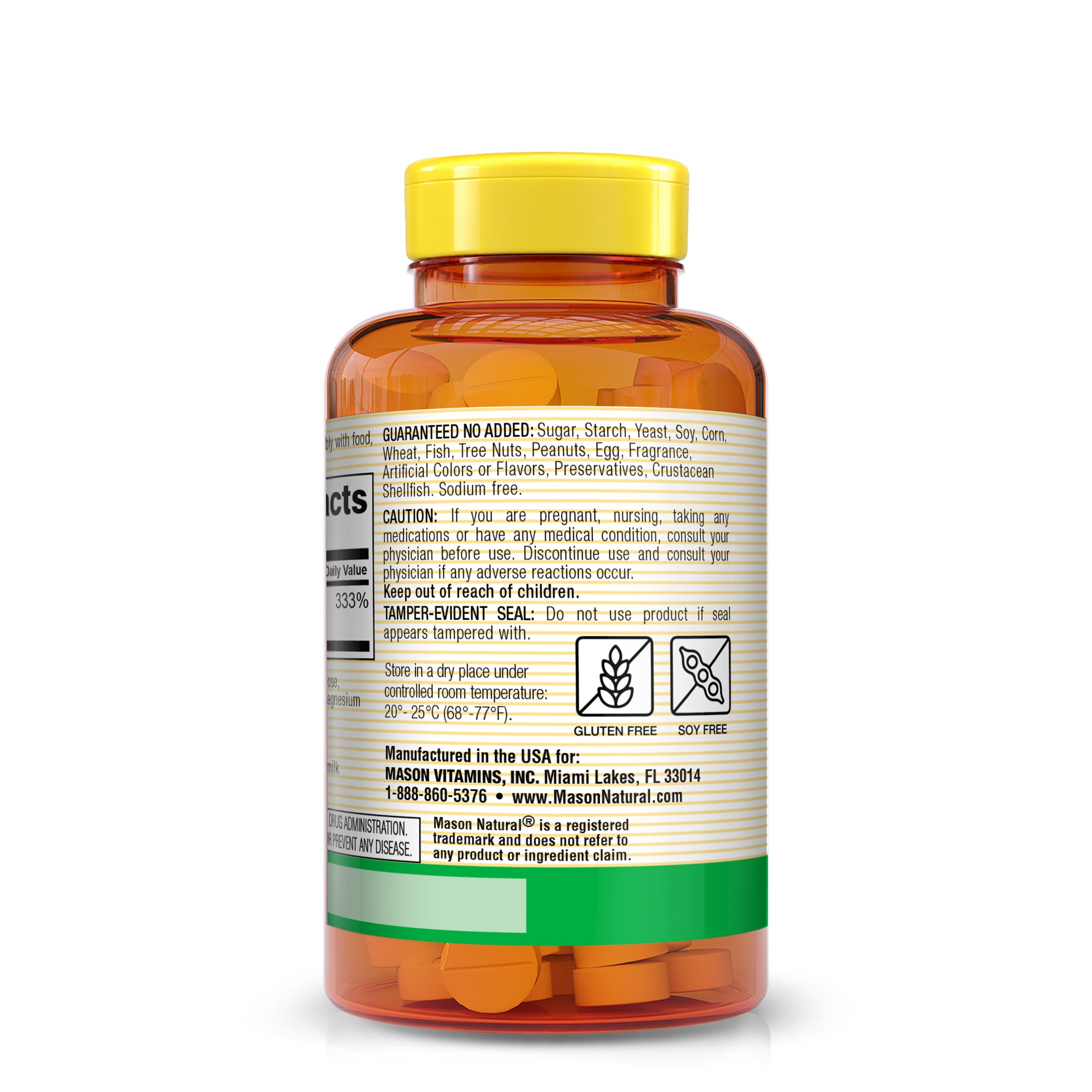 Mason Natural Folic Acid 800 mcg – Prenatal & Women’s Health, Nervous System & Cellular Support, 100 Tablets