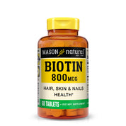 Biotin 800 mcg with Calcium - Healthy Hair, Skin & Nails, Supports Energy Metabolism, Beauty Booster Supplement, 60 Tablets