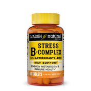 Stress B-Complex with Antioxidants + Zinc - Healthy Energy Metabolism, Improved Immune Health, Dual Action Formula, 60 Tablets
